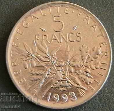 5 Francs 1993, France