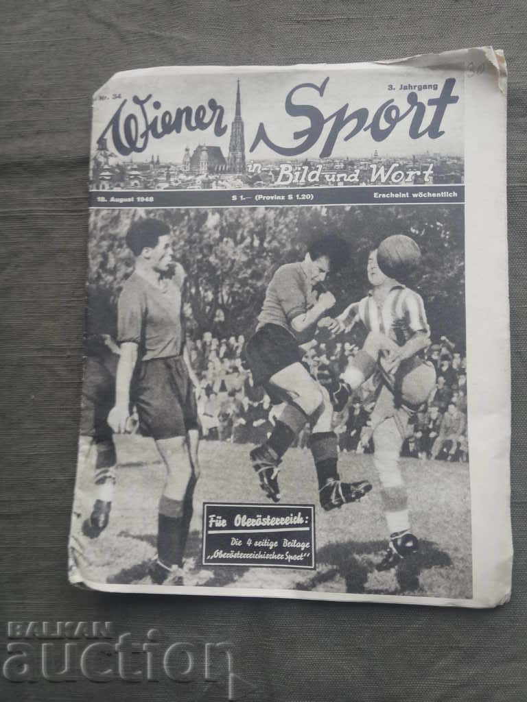 sports magazine "Wiener Sport" August 18, 1948
