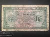 Βέλγιο 10 Φράγκα 1943 Pick 122 Ref 3424