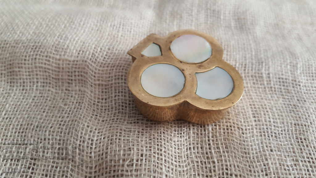 Small brass box with mother-of-pearl hardware with price 22.00 BGN | € 11.25