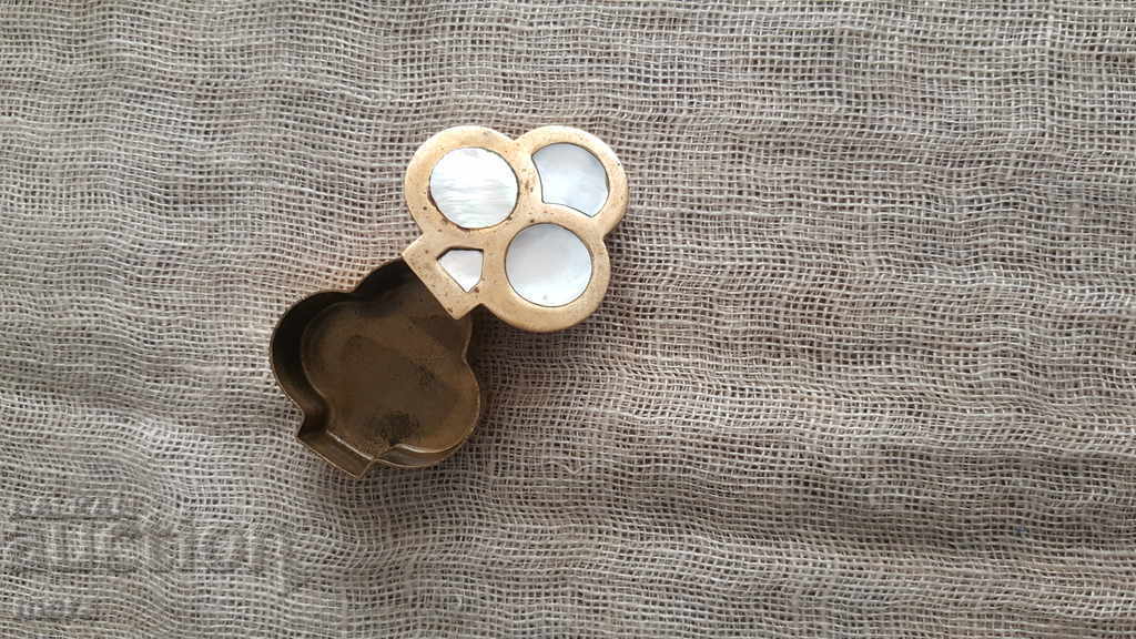 Delivery of Small brass box with mother-of-pearl hardware