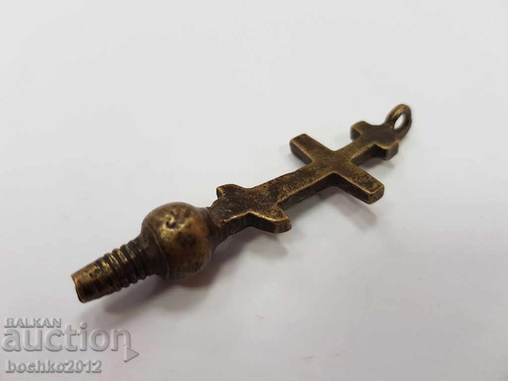 Auction  Bulgarian Russian Tsar Bronze Cross on a Screw