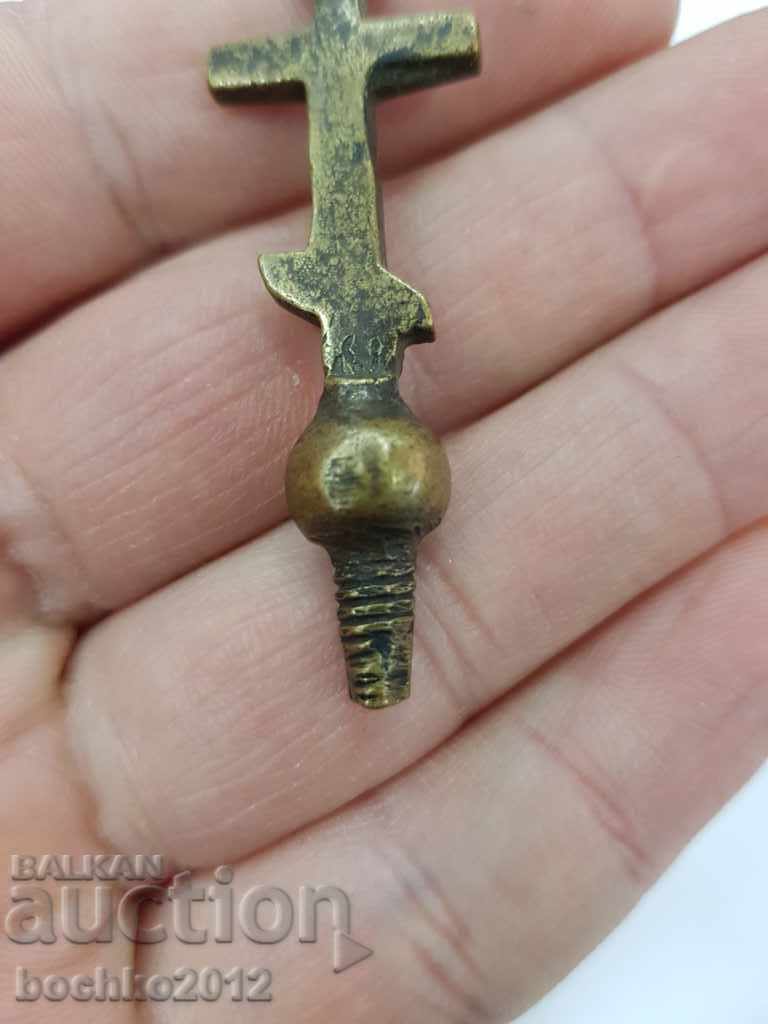Bulgarian Russian Tsar Bronze Cross on a Screw - 6
