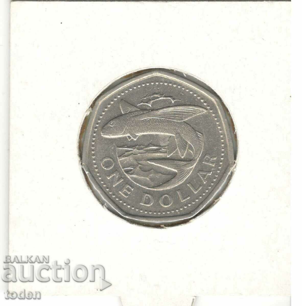 Auction Barbados-1 Dollar-1994-KM# 14.2-small type non magnetic Auction Barbados-1 Dollar-1994-KM# 14.2-small type non magnetic