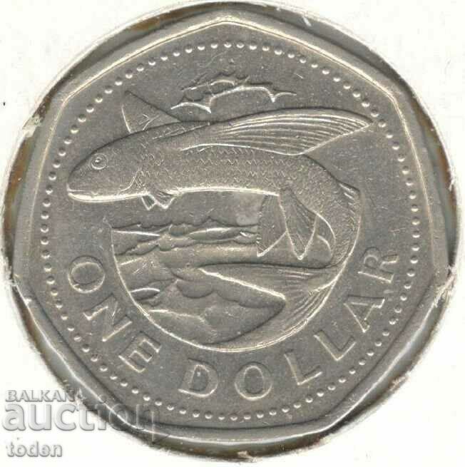 Barbados-1 Dollar-1994-KM# 14.2-small type non magnetic