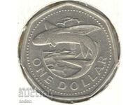 Barbados-1 Dollar-1994-KM # 14.2-small type non magnetic
