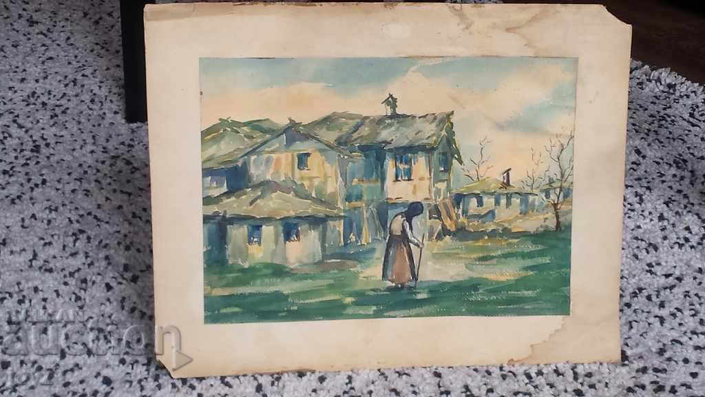 OLD PAINTING 1920s LANDSCAPE (watercolor) / SIGNED with price 80.00 BGN | € 40.90 OLD PAINTING 1920s LANDSCAPE (watercolor) / SIGNED with price 80.00 BGN | € 40.90