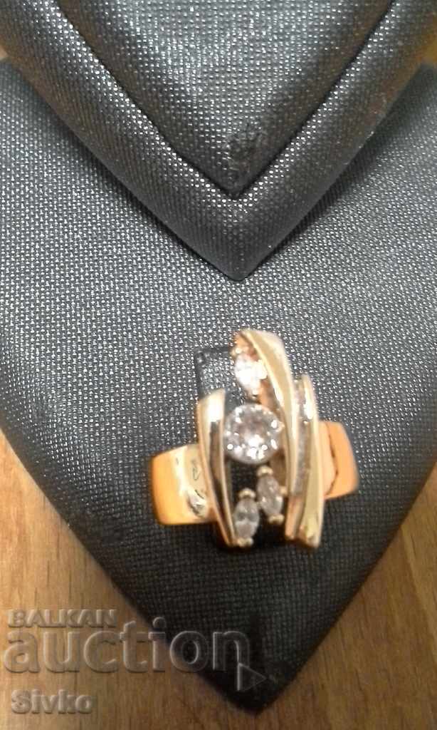 Ring gold plated zircon