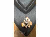 Gold-plated zircon ring