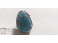 Inel argint turcoaz masiv 19 mm
