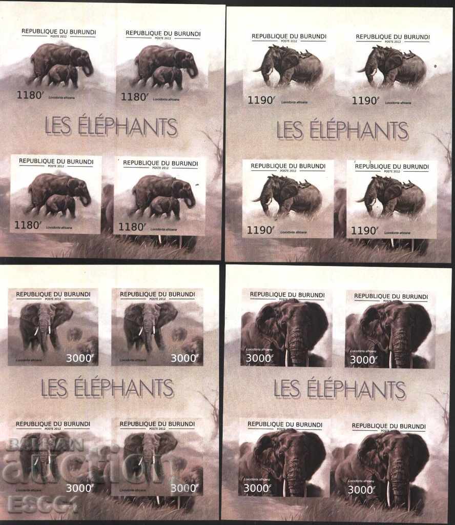 Pur blocuri neperforate Elefanți Fauna 2012 din Burundi