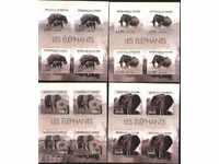 Чисти блокове неперфорирани Фауна Слонове 2012  от Бурунди