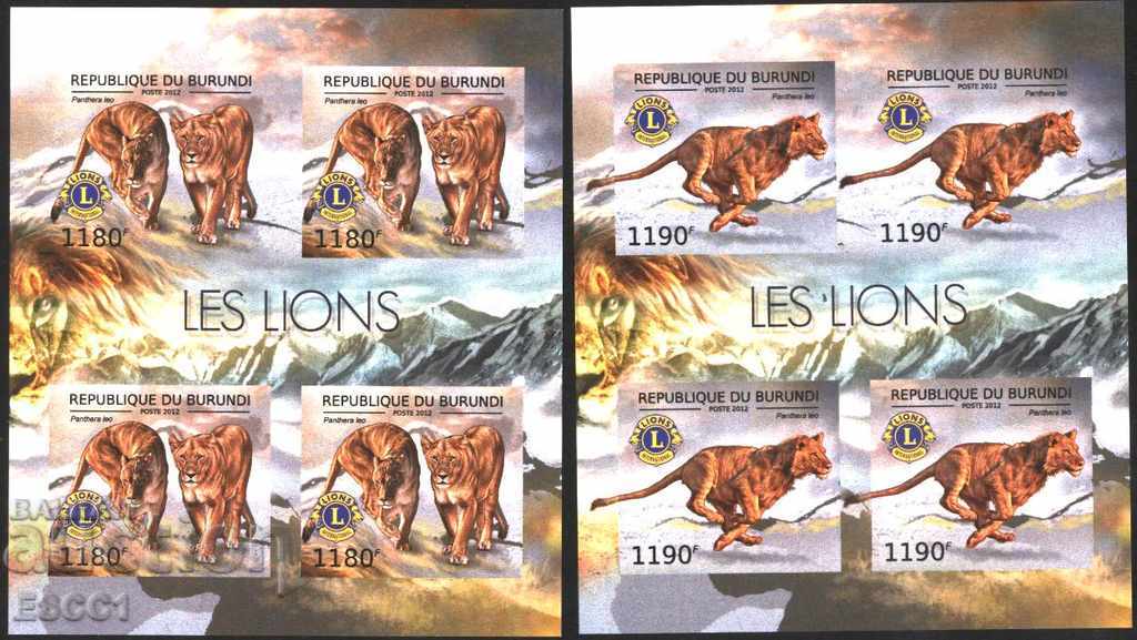 Auction Pure Blocks Perforated Lion Fauna 2012 Burundi Auction Pure Blocks Perforated Lion Fauna 2012 Burundi