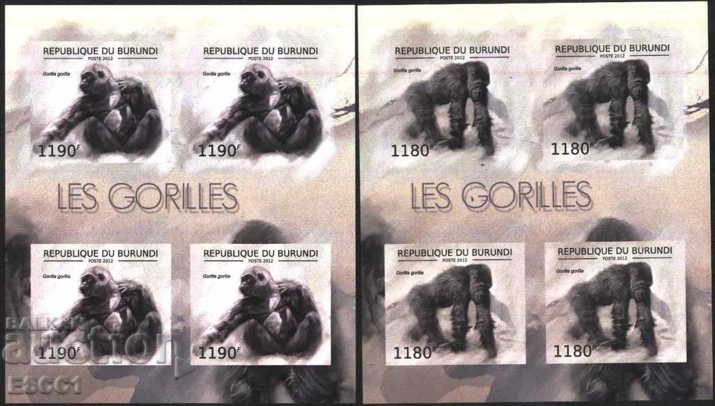 Auction Pure Blocks Perforated Monkeys Gorilla 2012 Burundi Auction Pure Blocks Perforated Monkeys Gorilla 2012 Burundi