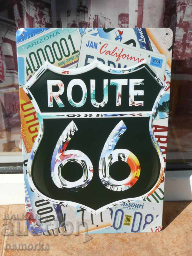 Μεταλλική πλάκα αυτοκίνητο Route 66 οδικός αυτοκινητόδρομος αριθμοί Αμερική