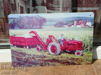 Метална табела кола трактор ремарке прибиране реколта нива