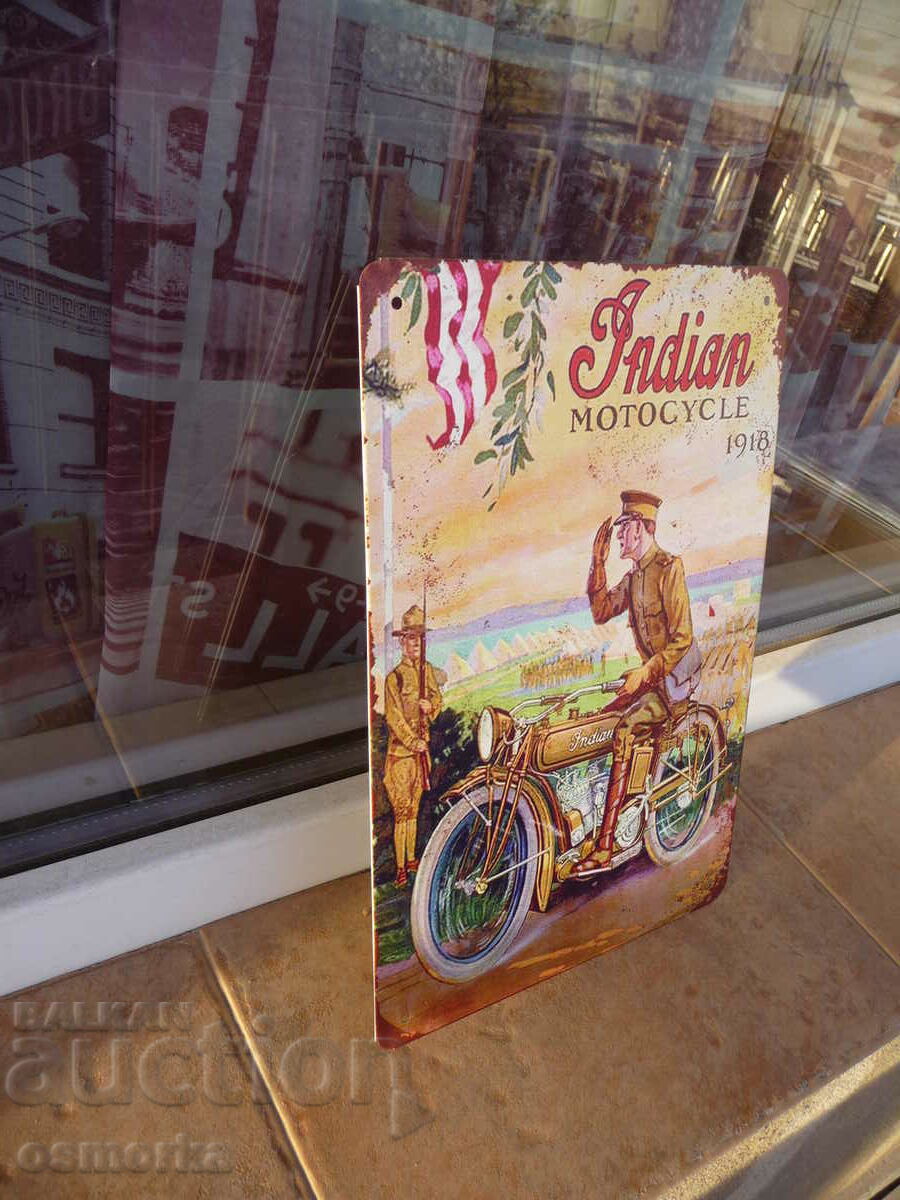 Auction Metal plate motorcycle Indian 1918 military soldier camouflage Auction Metal plate motorcycle Indian 1918 military soldier camouflage