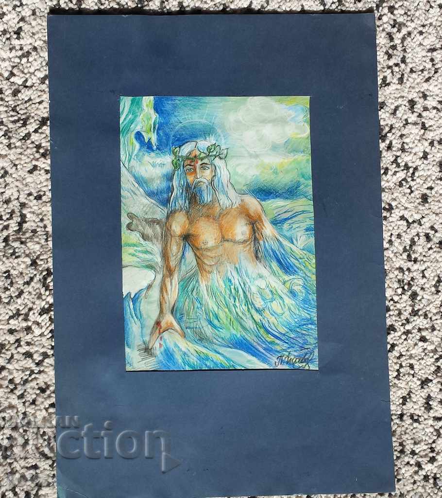 PAINTING "THE CREATOR" mixed media / SIGNED with price 30.00 BGN | € 15.34 PAINTING "THE CREATOR" mixed media / SIGNED with price 30.00 BGN | € 15.34