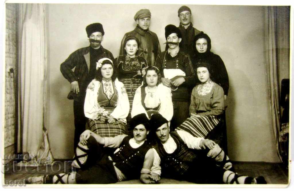 OLD PHOTOGRAPHY-DOBRICH-THEATER-AUTHENTIC PEOPLE-ETHNO