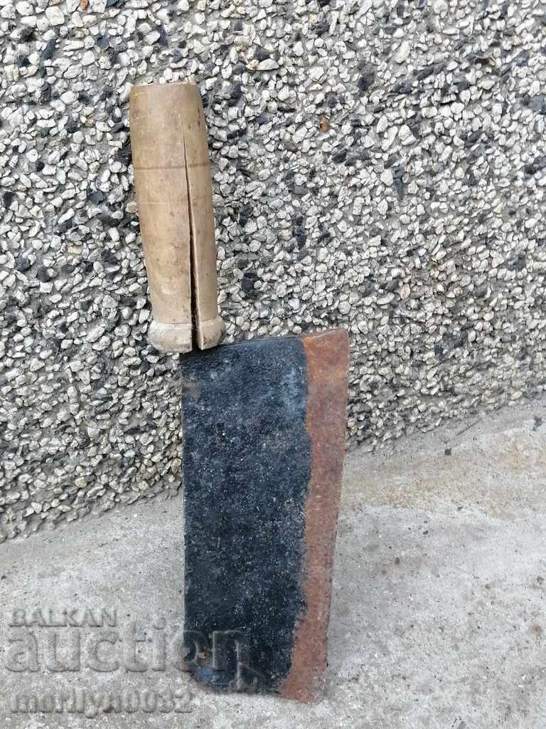 Auction  Old forged saber, ax, pole, knife, machete