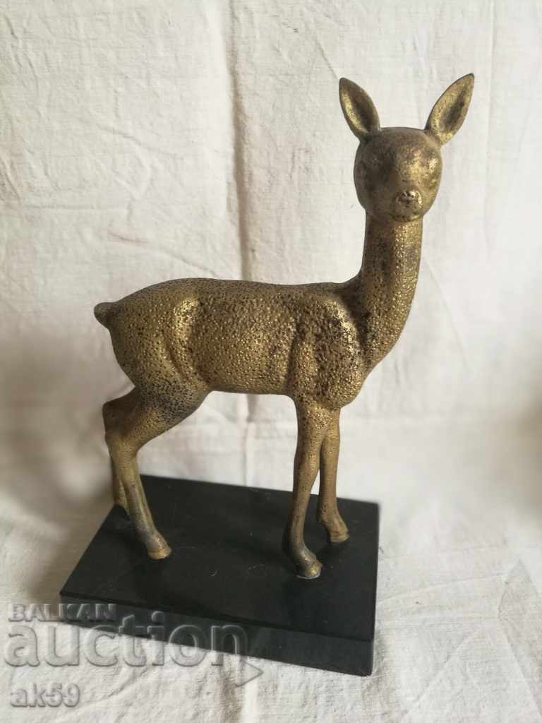 Small sculpture - "Doe" - bronze.