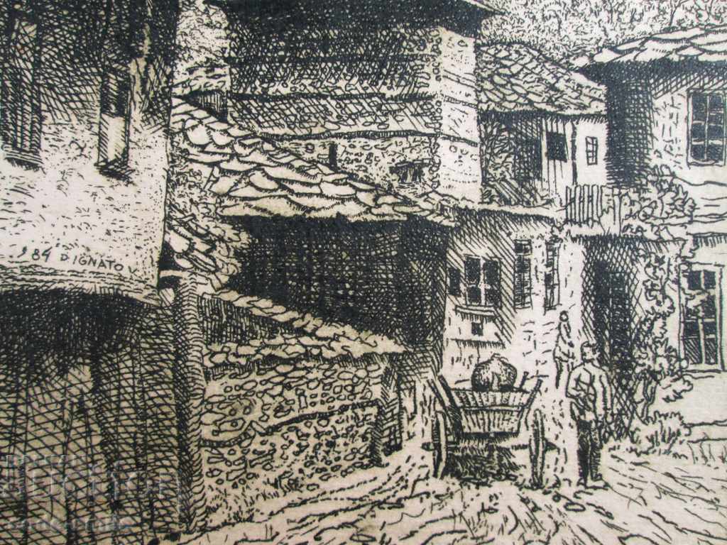 1984 picture drawing by Danil Ignatov landscape Tryavna - 5 1984 picture drawing by Danil Ignatov landscape Tryavna - 5