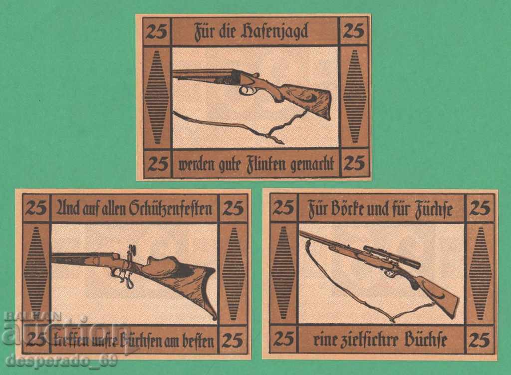 (¯`'•.¸NOTGELD (orașul Guhl) UNC -3 buc. bancnote¸.•'´¯)