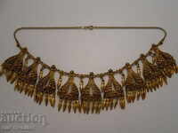 Old Silver necklace necklace Silver with gilding, for costume