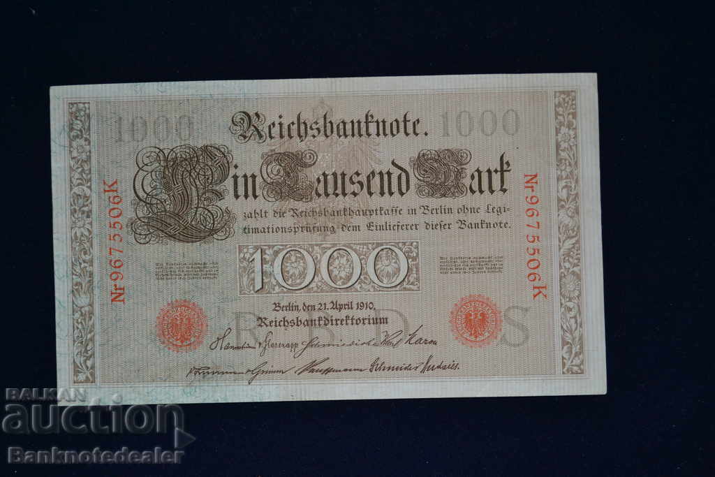 Γερμανία 1000 Mark 1910 Επιλογή 44 aUnc Ref 5506