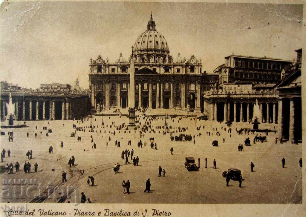 OLD POSTAL CARD-VATICAN-SQUARE Saint Peter-1939