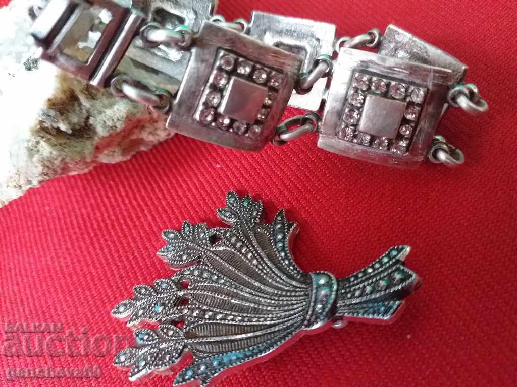 Renaissance silver plated bracelet with stones - 6 Renaissance silver plated bracelet with stones - 6