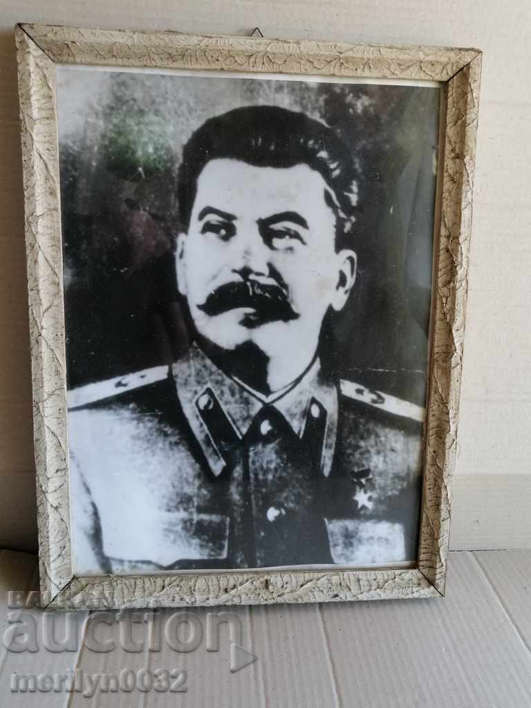 Soch framed photo, portrait of the father of the people of Stalin