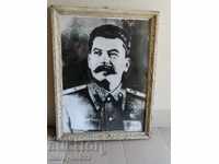 fotografie înrămată socialist, un portret al tatălui națiunilor Stalin