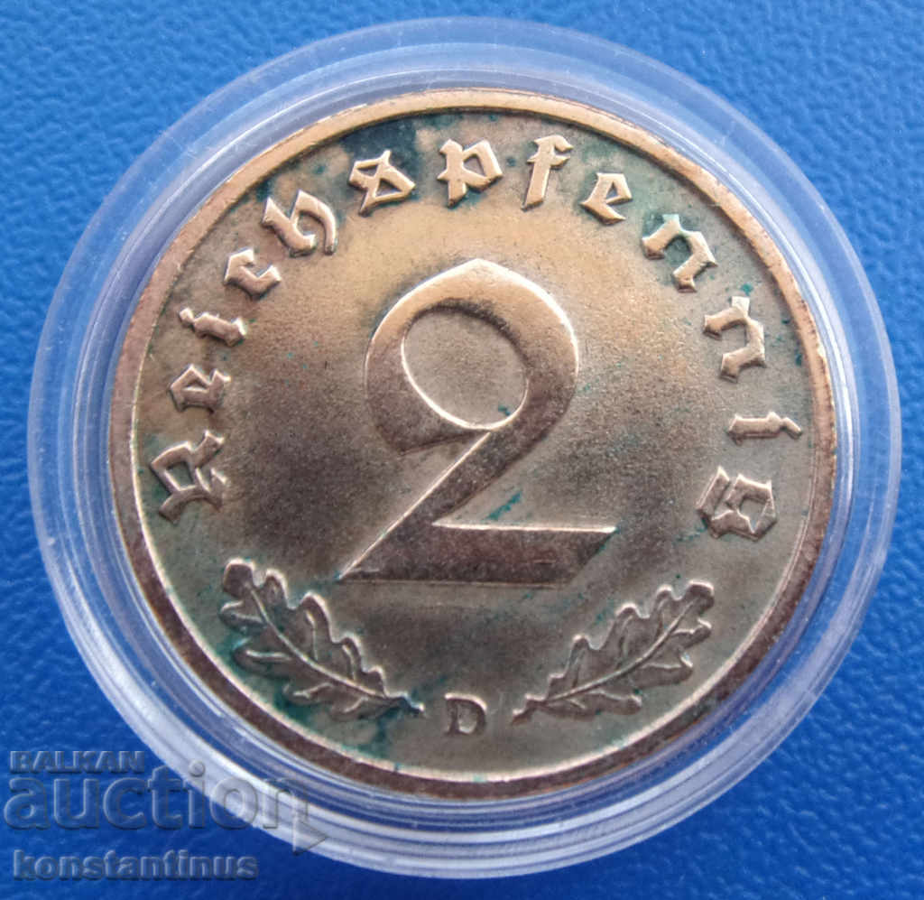 Germania III Reich 2 Pfennig 1936 D Rare cu preț € 12.78 | 25.00 BGN
