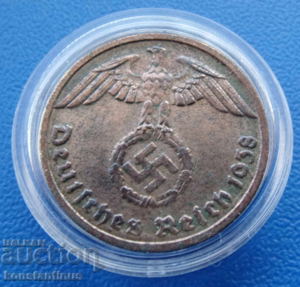 Germany III Reich 1 Pfennig 1938 D Rare