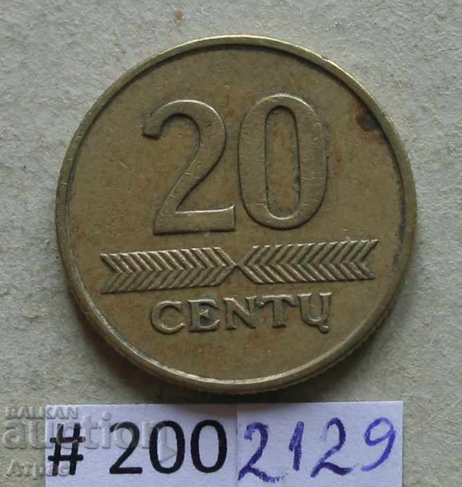 20 centim 1997 Lithuania