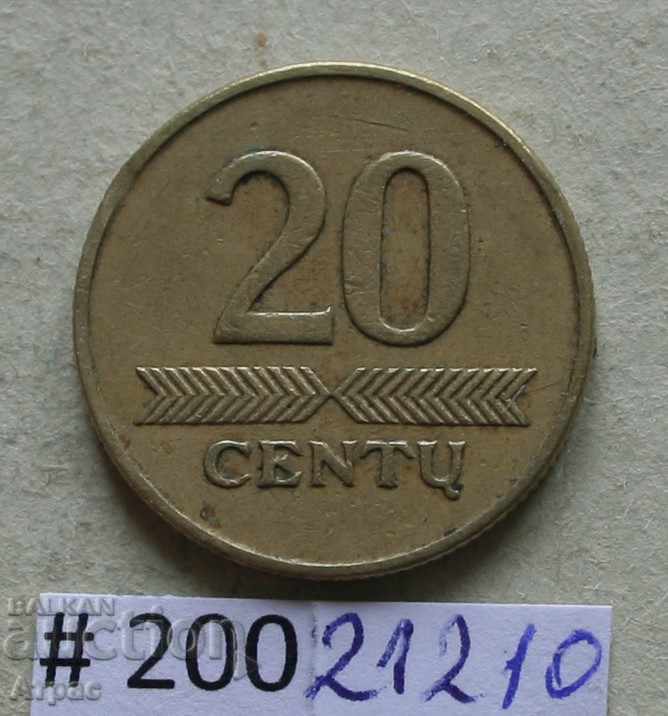 20 centimii 1997 Lituania