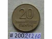20 centimii 1997 Lituania