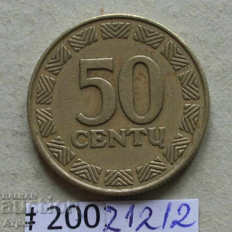 50 сентиму  1997   Литва