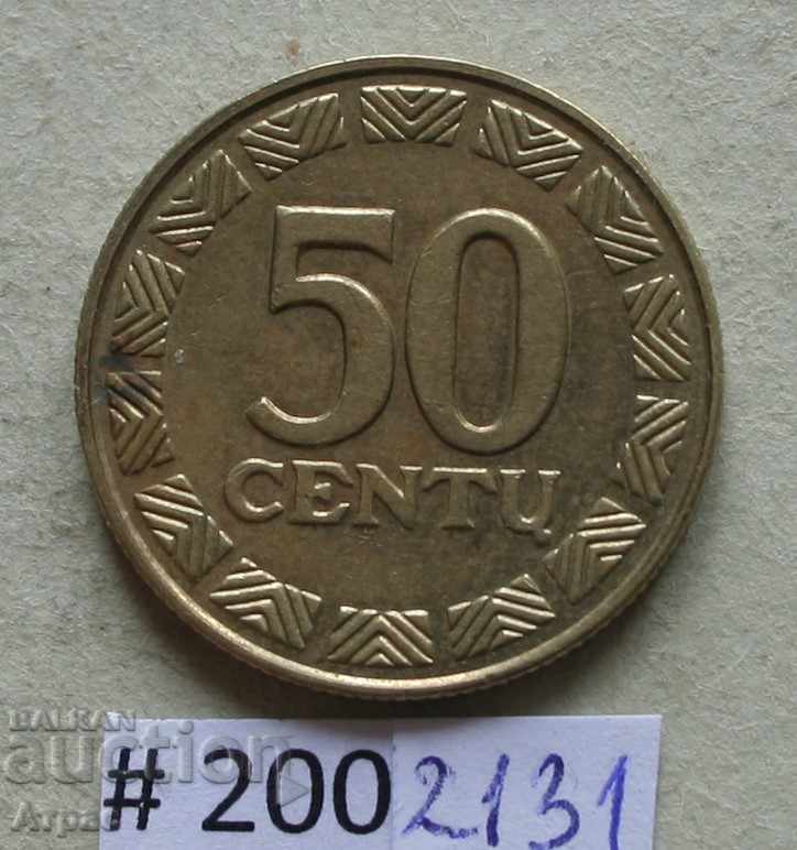 50 сентиму  2000   Литва