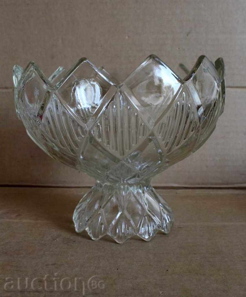 Auction  LARGE FRUITER WITH CRYSTAL BELL FRUIT BOWL BOWL