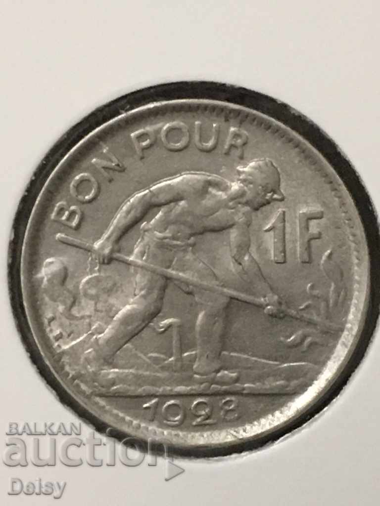Luxemburg 1 Franc 1928 UNC!