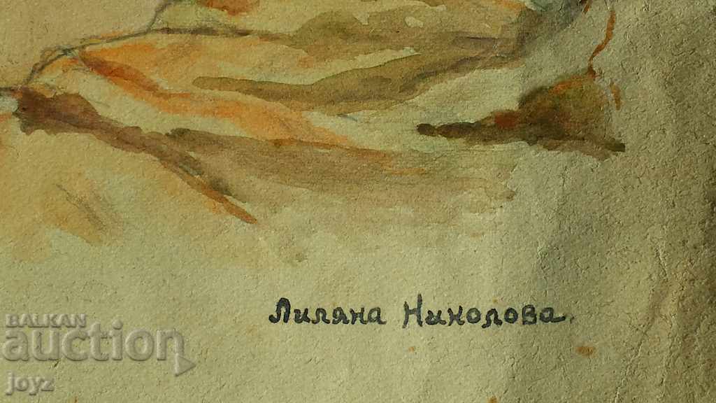 VECHI Portret al unei fete acuarelă din anii 40 / LILYANA NIKOLOVA - 5