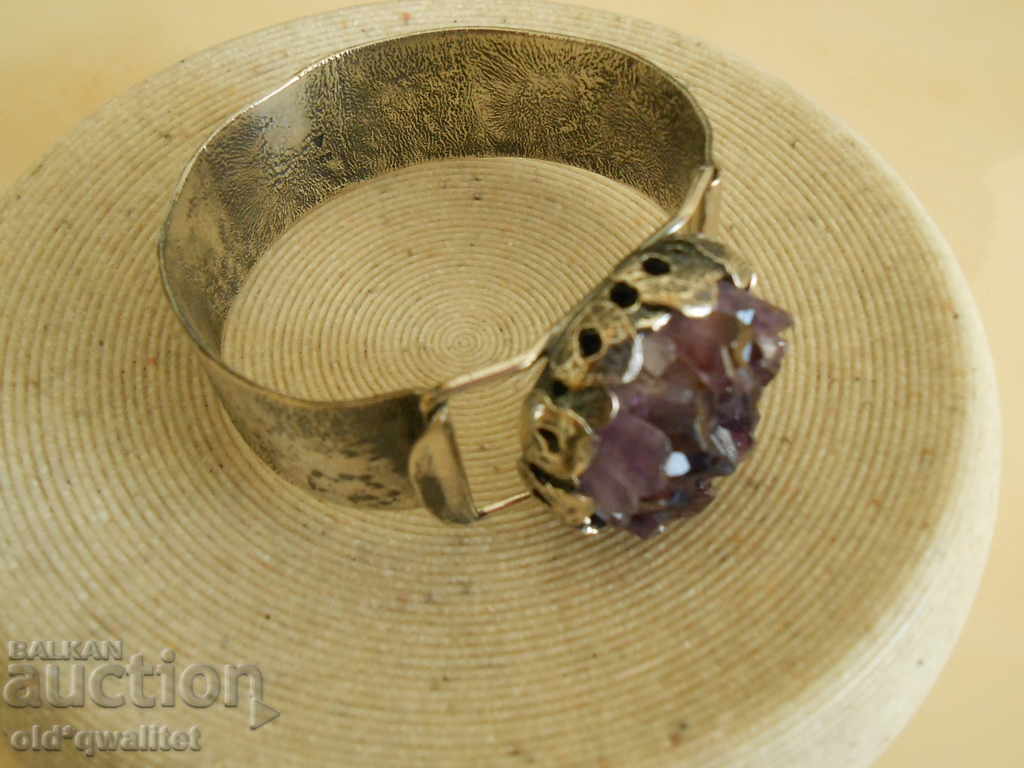 Ελκυστικό ασημένιο βραχιόλι και κρεμαστό κόσμημα, ασήμι 835 και αμέθυστος - 5 Ελκυστικό ασημένιο βραχιόλι και κρεμαστό κόσμημα, ασήμι 835 και αμέθυστος - 5