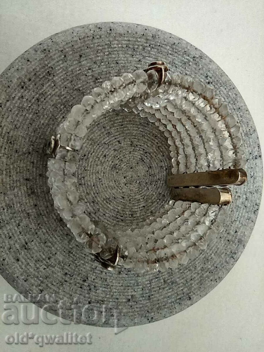 Auction Silver bracelet, silver 925, Garnet Amethyst square crystal Auction Silver bracelet, silver 925, Garnet Amethyst square crystal