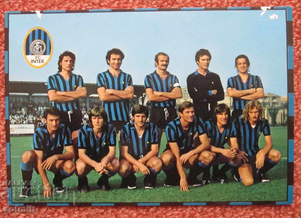 футбол стара картичка Интер Италия 1975/76