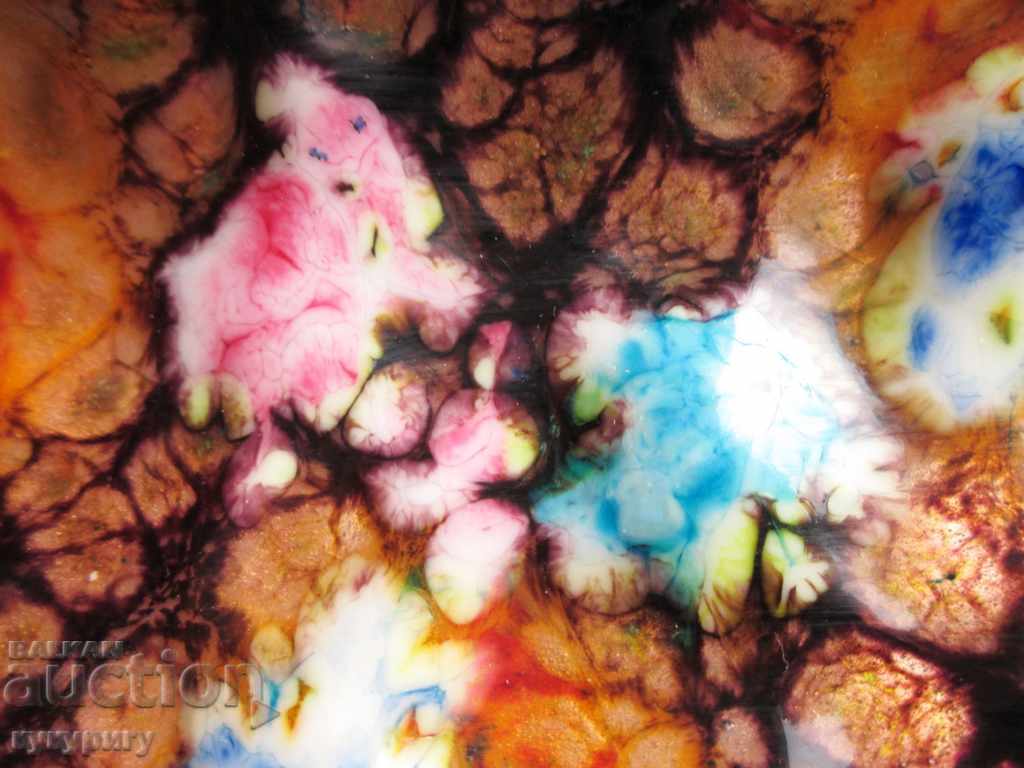 Old Small Enameled Art Saucer Supply Enamel Spain - 6 Old Small Enameled Art Saucer Supply Enamel Spain - 6