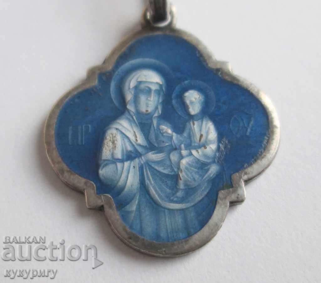 Old silver pendant with enamel icon Virgin with Baby with price 30.00 BGN | € 15.34 Old silver pendant with enamel icon Virgin with Baby with price 30.00 BGN | € 15.34