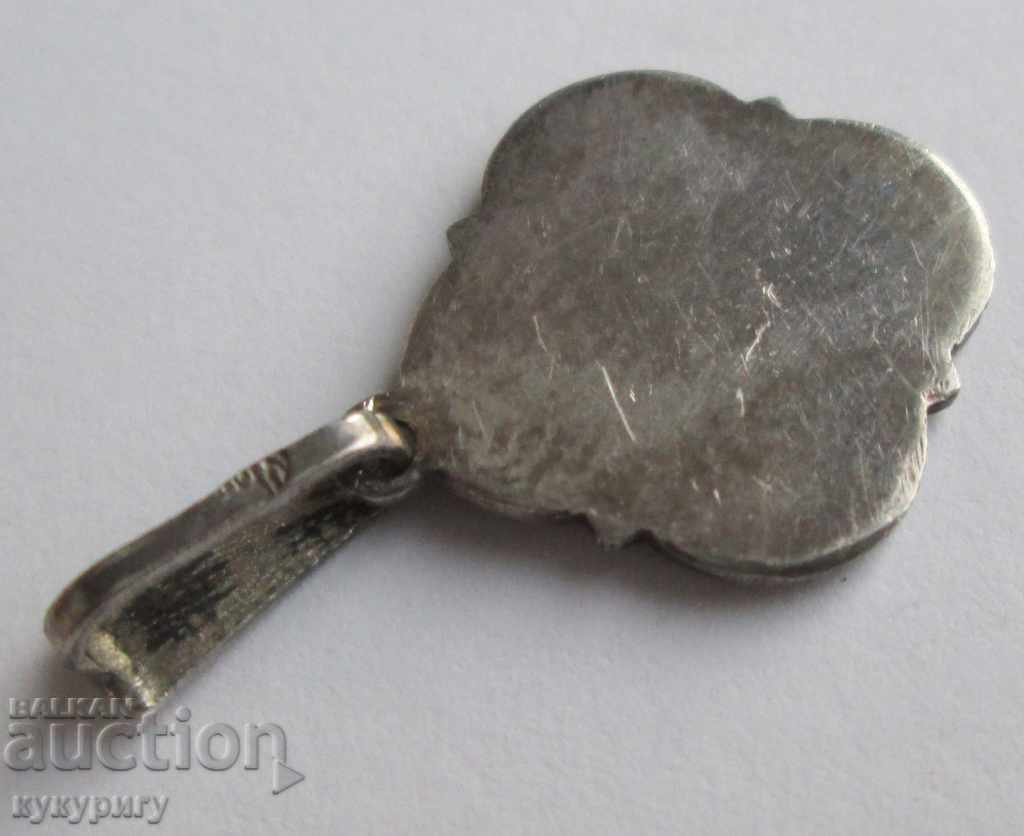 Old silver pendant with enamel icon Virgin with Baby - 6 Old silver pendant with enamel icon Virgin with Baby - 6