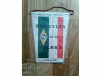 Football flag Poland - Brazil 1986 Euro football flag
